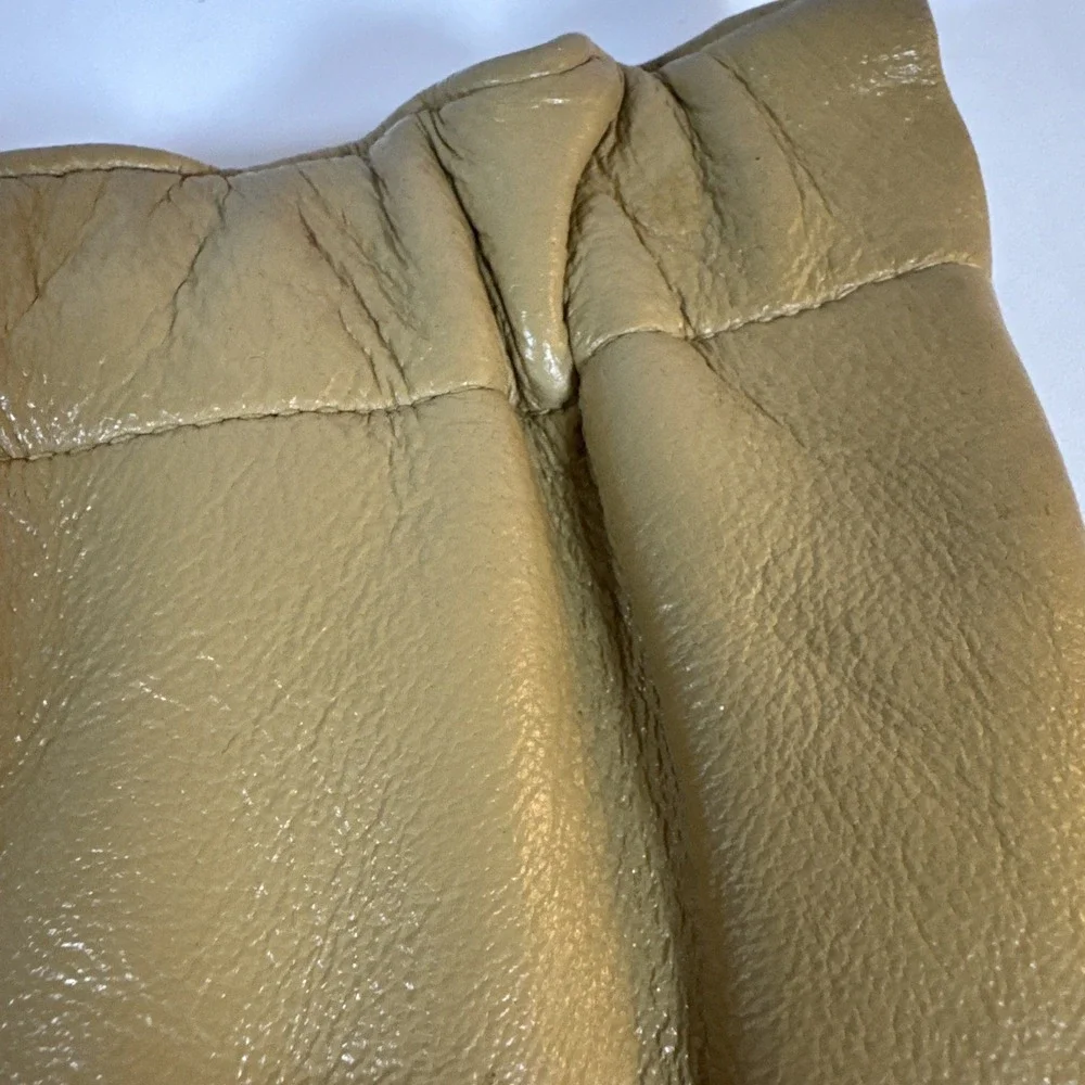 Vintage ANDE Beige Leather Chain‎ Strap Purse